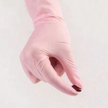 30pcs/pack 12-inch Powder Pink Disposable Gloves - Pink - View 2
