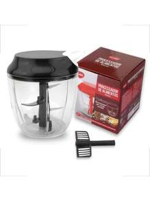 Processador De Alimento Multicolorido Grande Processador De Alho Legumes Verduras  5 Lâminas 850ml + Batedor Triturador Alho Cenoura Batedor De Ovos - Multicolorido - Visão 6