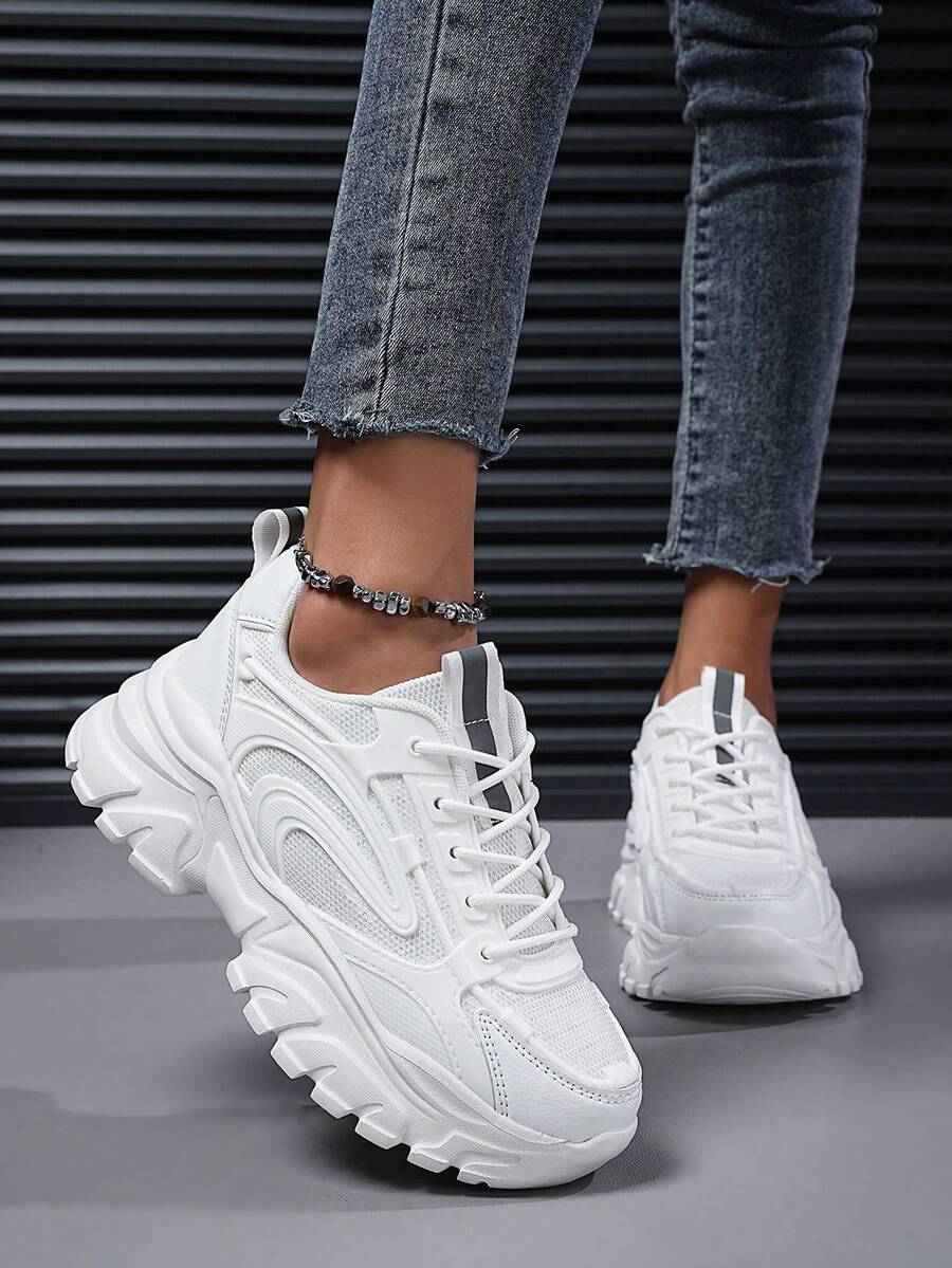 女款新款時尚休閒運動鞋,厚底鞋