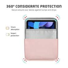 9-11 英寸 iPad 平板电脑单肩包 多用途简约时尚设计独立隔层带手柄涤纶面料笔记本电脑平板电脑单肩包男女通用工作、学校、通勤和休闲教室笔记本电脑包教室包教师收纳包教室整理包 - 粉色 - 查看 6