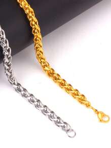 1條18k鍍金不鏽鋼時尚歐美情侶手鍊,男女適用