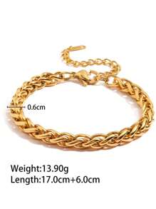 1條18k鍍金不鏽鋼時尚歐美情侶手鍊,男女適用