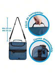 Lonchera Bluelander Portátil de Dos Pisos con Aislamiento Térmico y Diseño Impermeable - azul real - Ver 4