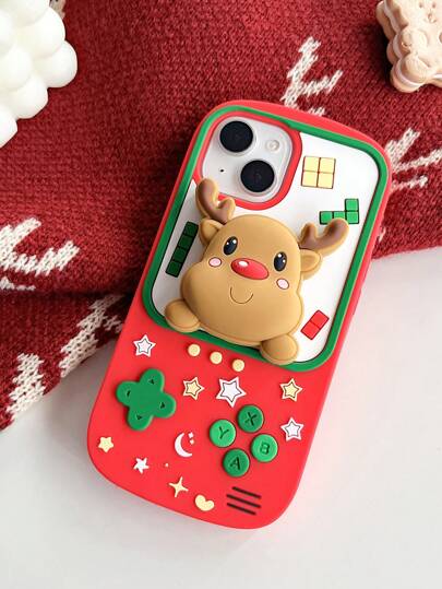 1pc Christmas Style Shockproof Silicone Phone Case Compatible With Iphone 11/12/12 Pro/12 Pro Max/13/13 Pro/13 Pro Max/14/14 Pro/14 Pro Max/15/15 Pro/15 Pro Max
