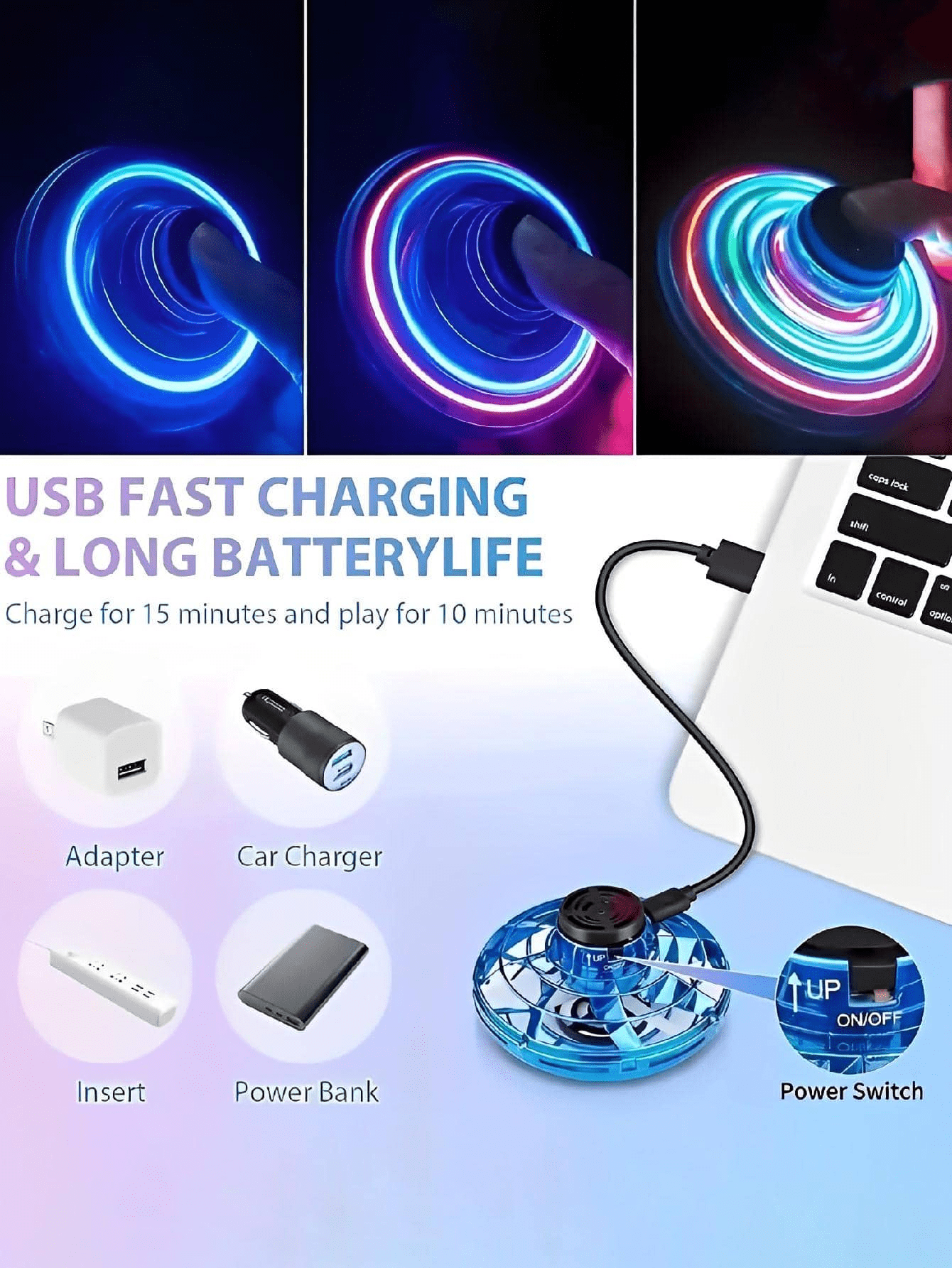 Spinning Gyroscope Induction Suspended Flying Ball, Floating Gyroscope