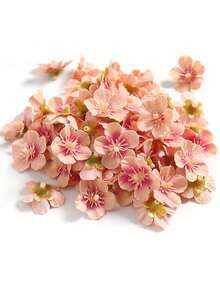 50pcs Artificial Soil Orange Cherry Blossom Flowers - Earthy orange - View 3