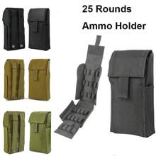 1 Pieza Bolsa De Balas Con Ranuras De 25 Para Caza, Equipo De Juegos Y Actividades Al Aire Libre - Negro - Ver 1
