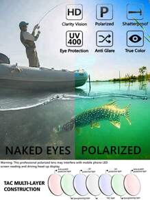 POLASUP 1pc Classic Travel Hiking Style Designed Polarized Fashion Glasses With  Red Colored Design, Red Powder & Silicone Foot Pad, Street Fashion Eyewear Casual Shades Accessories Beach Accessories Glasses Shades - 銀色 - 查看 8