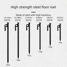 1pc 40cm Black Heavy Duty Tent Peg For Outdoor Camping Canopy Beach Shelter Ground Anchor - Black - View 2
