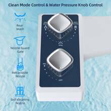 Bidet Attachment for Toilet, Toilet Seat Bidet, Dual Self-Cleaning and Retractable Nozzle, Pressure Control, Non-Electric Attachment for Rear Washing and Sanitizing,Cold Water (Blue) - Blue/Chrome-Cold Water - View 3