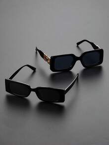 2 件装 男士经典几何时尚黑色眼镜 适合骑行钓鱼日常配饰