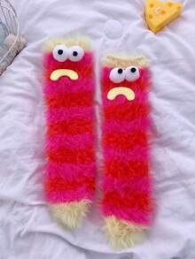 1 đôi Quái vật hoạt hình Diễn đạt Mới lạ Vớ giữa bắp chân - Đỏ - Xem 7
