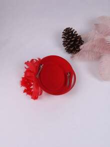 女式小禮帽,適用於下午茶派對、婚禮,有花朵、網紗、可替換髮夾和頭帶