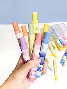 1 Set (8pcs/set) Cute Fruit Theme High Capacity Highlighter Pens - Multicolor - View 5