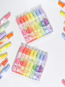 1 Set (8pcs/set) Cute Fruit Theme High Capacity Highlighter Pens - Multicolor - View 1