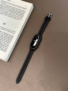 1 pièce Bracelet de montre en cuir grain de litchi avec boucle unisexe, étui de protection compatible avec Xiaomi Mi Band 10/9/8/7/6/5/4/3, Xiaomi Mi Band 9/8 Active, Redmi Band 2 avec NFC