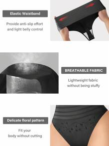 3 件裝女式高腰丁字褲,性感塑身內衣