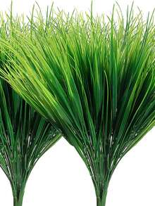 1入組人工植物塑料假電子條榆葉綠葉灌木植物,戶外防uv不褪色假塑料植物,適用於家庭花園門廊窗戶裝飾 - 綠色 - 查看 2