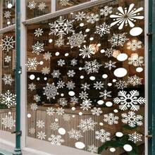 148 piezas de calcomanías y pegatinas de copos de nieve para ventanas, pegatinas de copos de nieve estáticas de bricolaje para decorar ventanas, puertas de vidrio, regalos de adornos navideños, Halloween, decoración de Halloween - Copos de nieve blancos - Ver 4