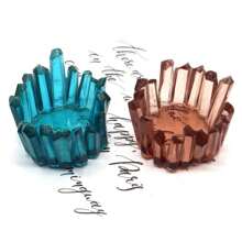 1入組水晶簇茶蠟燭臺模具,diy蠟燭裝飾和珠寶裝飾用樹脂/矽膠模具