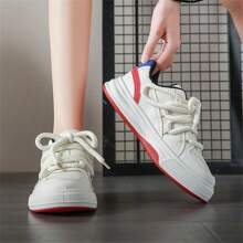 女士德國訓練鞋,休閒運動鞋,時尚增高跑步運動鞋 - 紅白色 - 查看 1