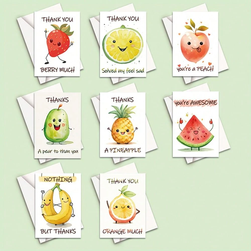 8pcs Interesting Thank You Cards With Envelopes - Funny Thank You Notes ...