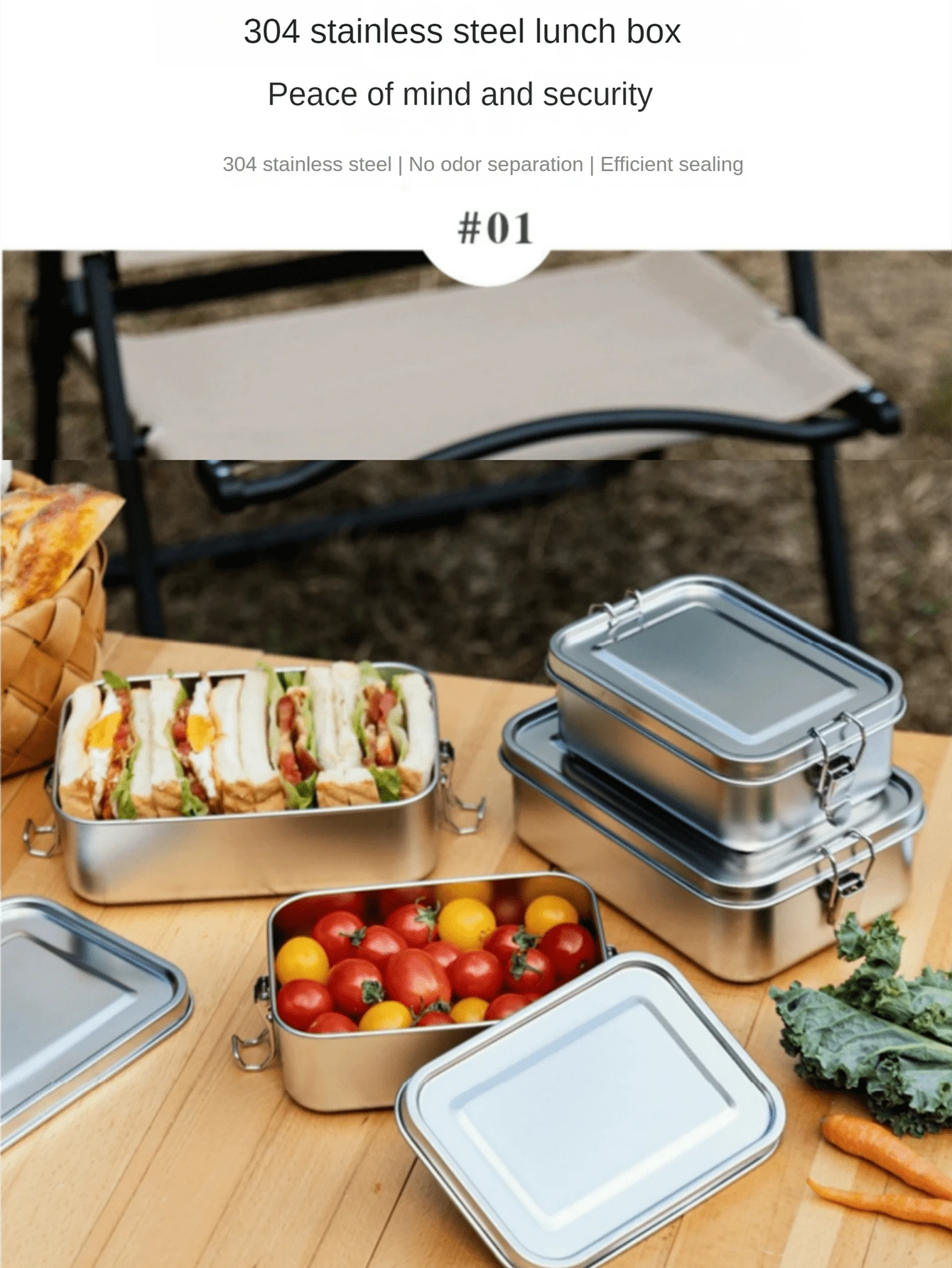 ALLOMN Edelstahl Lunchbox 1400ml - Auslaufsichere Bento Box Für Unterwegs