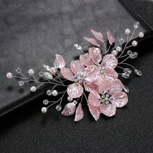 1入組風白色花朵髮夾,可愛復古的婚禮頭飾漢服,適用於粗捲長短稀少頭髮風格