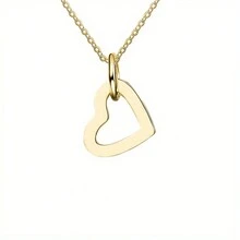 1 件不锈钢镀 18k 金心形吊坠女士项链，个性化多层心形珠宝，派对项链，男女情人节礼物