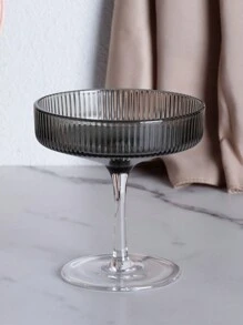 1個簡約灰色條紋高腳食品飲料杯,適用於商業或家庭使用,容量160ml - 淺灰色 - 查看 4