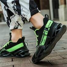 男鞋跑步鞋秋季透氣青年學生休閒鞋男士休閒鞋夏季透氣低幫新款網鞋軟底跑步鞋休閒耐磨防滑工作鞋全黑網鞋男
