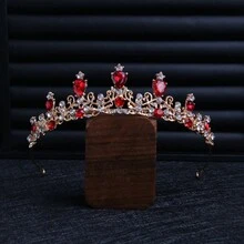 1入新娘皇后水晶頭環髮飾,適用於聚會、生日和婚禮的頭飾配件