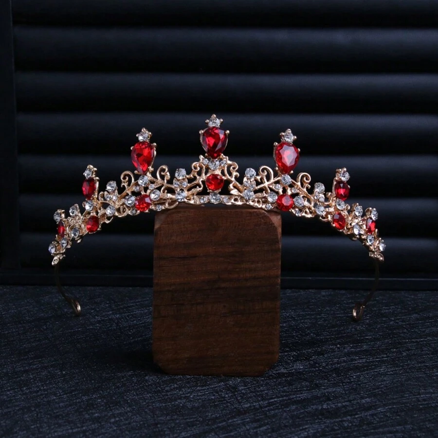 1入新娘皇后水晶頭環髮飾,適用於聚會、生日和婚禮的頭飾配件