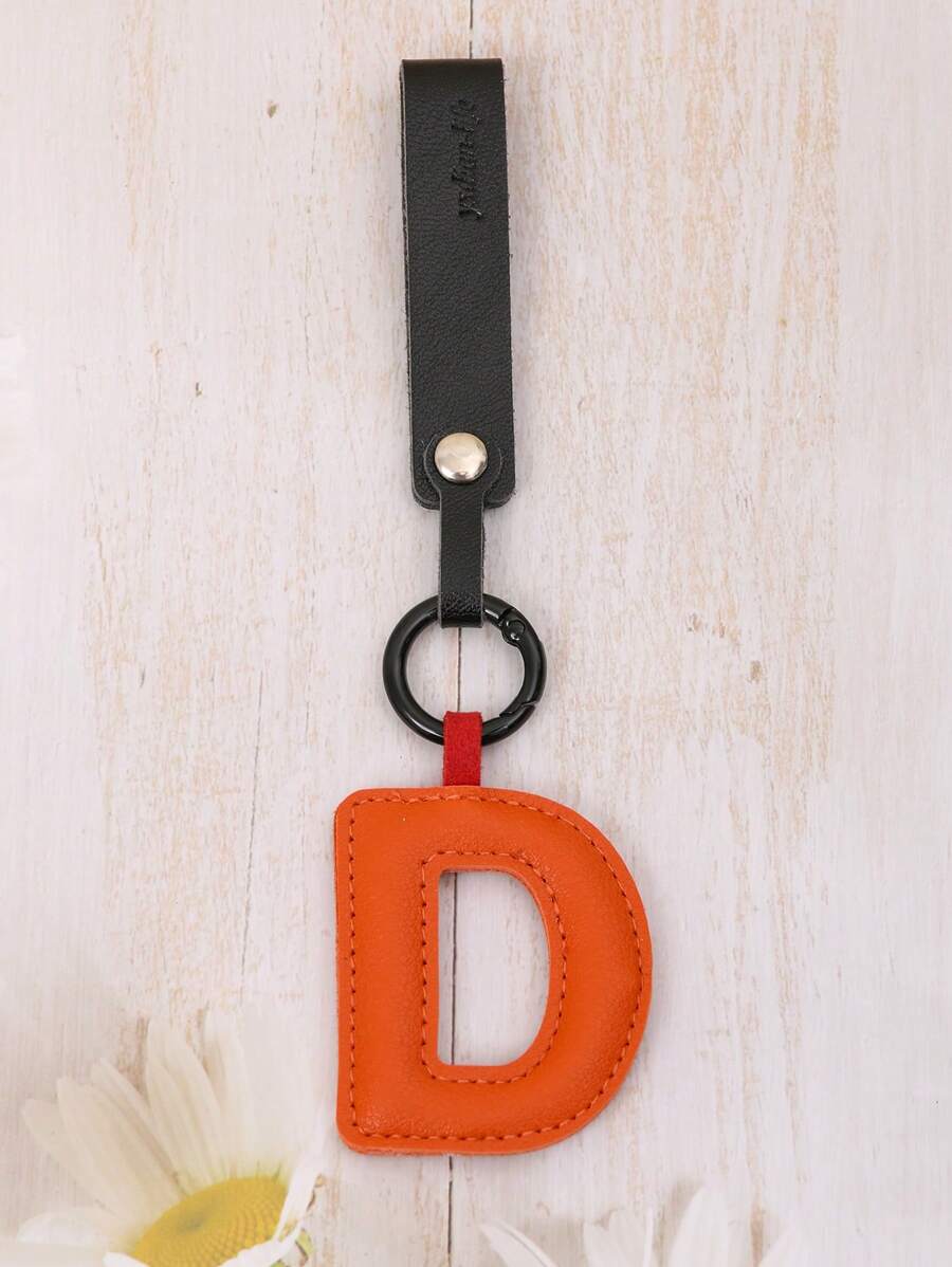 Colgante De Llavero Con 26 Letras - Naranja - Ver 1
