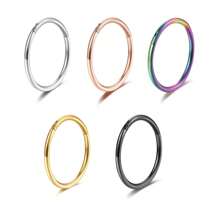 ADYJELY 2PCS Nose Ring Hoop 316L Surgical Steel Hypoallergenic Hinged Ring Cartilage Earring 16G 18G 20G Lip Ring,Clicker Ring Cartilage Hoop Rook Earring Tragus Septum Piercing Conch Daith Helix Earring Cartilage Hoop Earlobe Earring ,Belly Ring Nipple Ring Diameter 6mm 8mm 10mm 12mm Women's And Men's Body Pierecing Jewelry