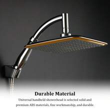 1入9英寸方形頂部噴霧花灑,可調節旋轉球節,abs材質,手持式且節水,適用於酒店和家庭,通用浴室配件