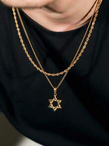 1PC Golden Plated Multilayer 2 3 4 5MM Width 45 50 55 60CM Length Chain Rope Chain Necklacetwist - Yellow Gold - View 5