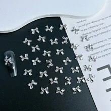 10 件锌合金蝴蝶结和蝴蝶美甲装饰 DIY