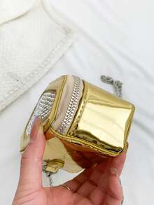 哥德式斜揹棺材包-假皮革新奇包包,適用於派對