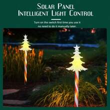 1set Christmas Tree Led Solar Ground Plug Light Outdoor Decorative Ground Plug Light To Create Christmas Atmosphere - White - View 6