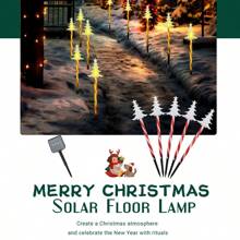1set Christmas Tree Led Solar Ground Plug Light Outdoor Decorative Ground Plug Light To Create Christmas Atmosphere - White - View 4