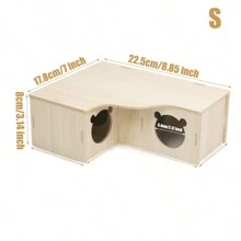 Wooden Hamster House With Three Rooms - Apricot - View 6
