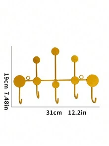 1 件簡單鍛鐵壁鉤,適用於帽子、衣服、鑰匙和包包,無需鑽孔,家居裝飾
