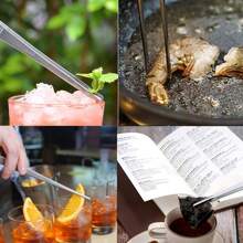 1 件燒烤配件食物夾不鏽鋼鑷子夾自助餐廳工具廚房小工具,戶外露營野餐,炊具燒烤工具配件 - 灰色 - 查看 3