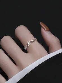 1 件无限戒指无尽的爱符号结婚戒指珠宝礼物女士 - 銀色 - 查看 5