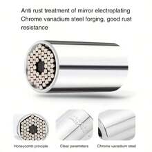 通用套筒扳手組 7-19 毫米,便攜式專業多功能維護工具套件,鉻鋼,帶電鑽和棘輪扳手適配器 - 彩色 - 查看 8