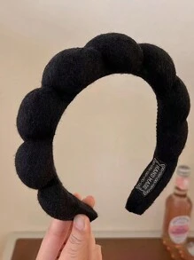 1入法國雲朵圖案女士頭帶毛巾扭結髮帶,高端時尚,適合歐美風格,海綿緩衝,高頂設計 - 彩色 - 查看 1