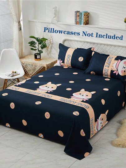 1pc Fashionable Simple Style Bed Sheet, Soft & Comfortable, Dust-Proof, Machine Washable, Bedroom Sheet (Pillowcases Not Included)