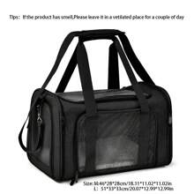 寵物旅行包900d牛津布寵物包狗狗包外出汽車旅行包便攜網布貓包 - 黑色 - 查看 2