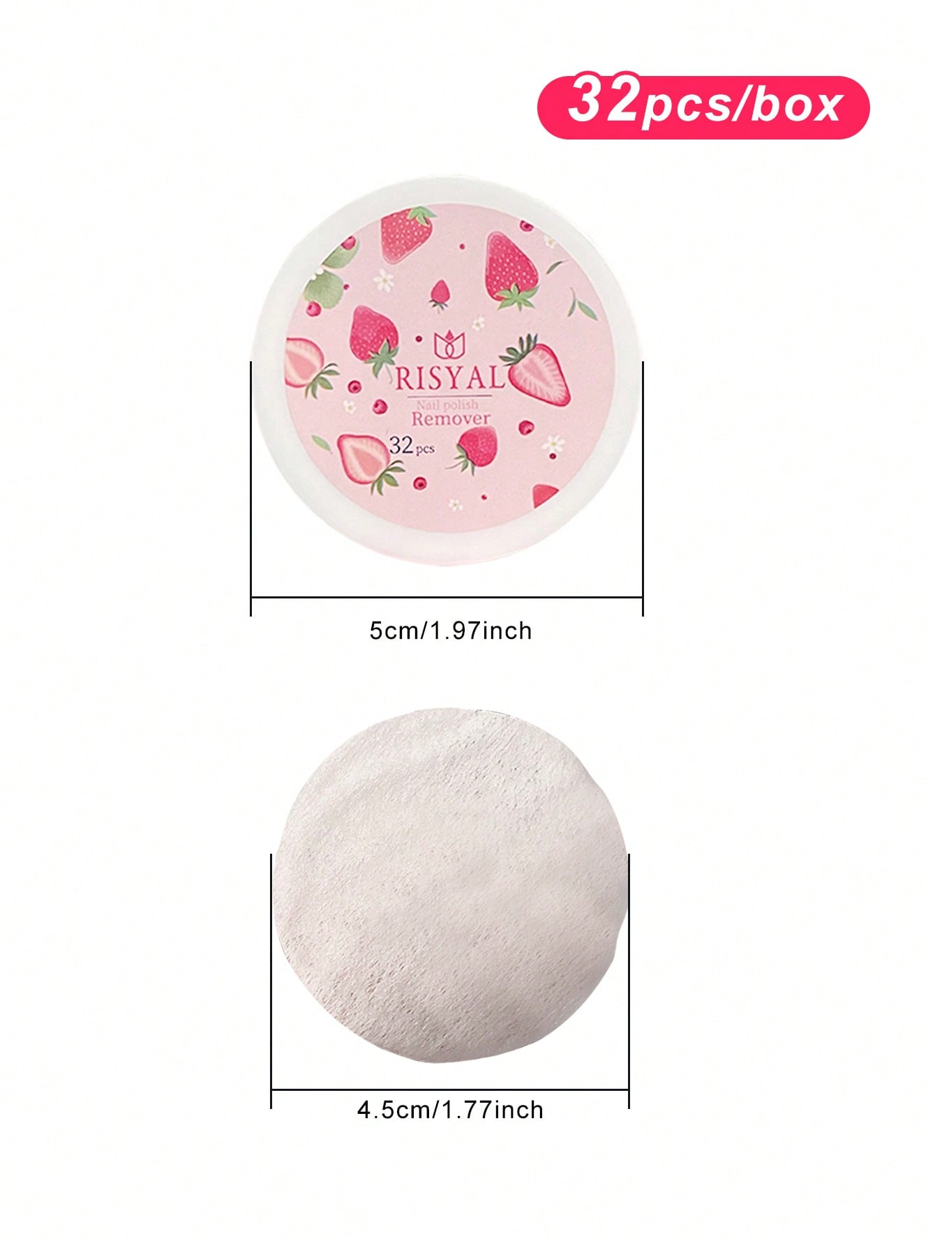 1 علبة 32 قطعة من وسادات إزالة طلاء الأظافر القابل...